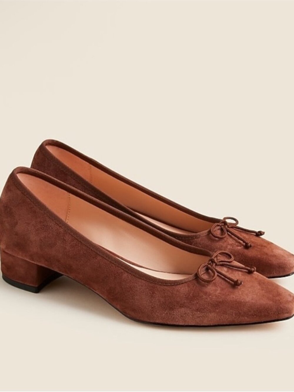 J. Crew Pointed-toe pumps in brown suede